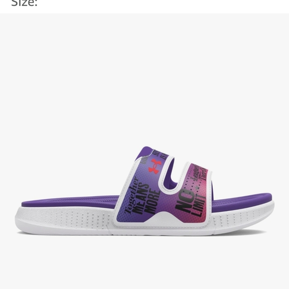 Under Armour - Womens Ansa Studio Slides, Purple & Halo Gray Sz 11 NWT - Picture 5 of 7